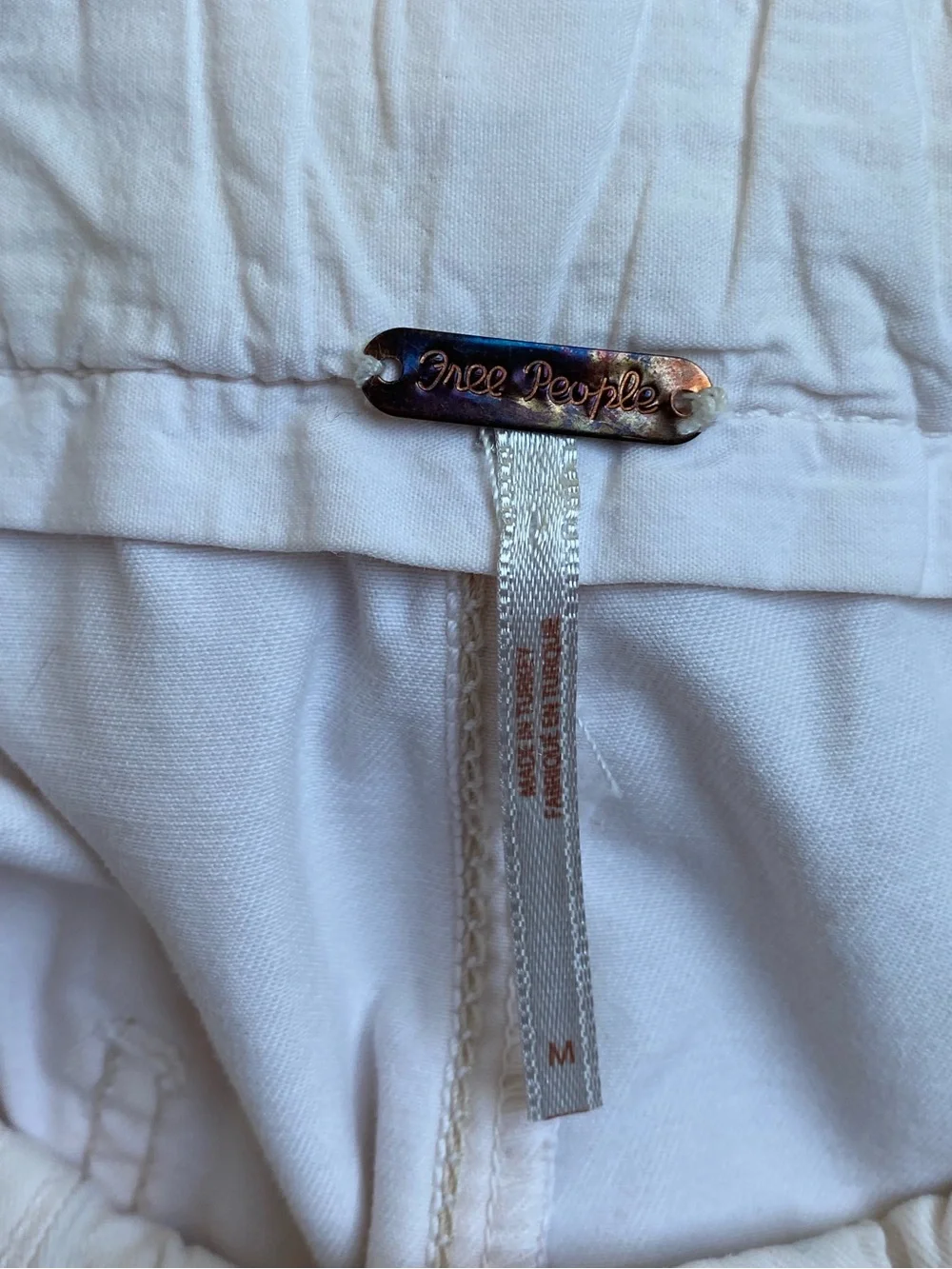 Free People Women's Ivory High-Waist Cropped Jogger Pants Size M
